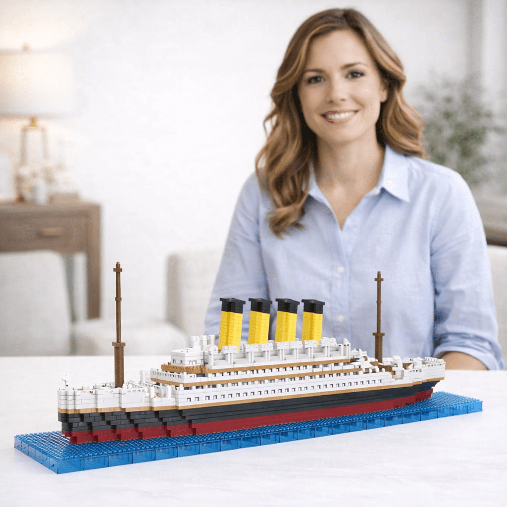 2035 PCS Titanic Architecture Micro Building Bricks Model Kit for Adults – Detailed Architectural Display Model – Ages 14+