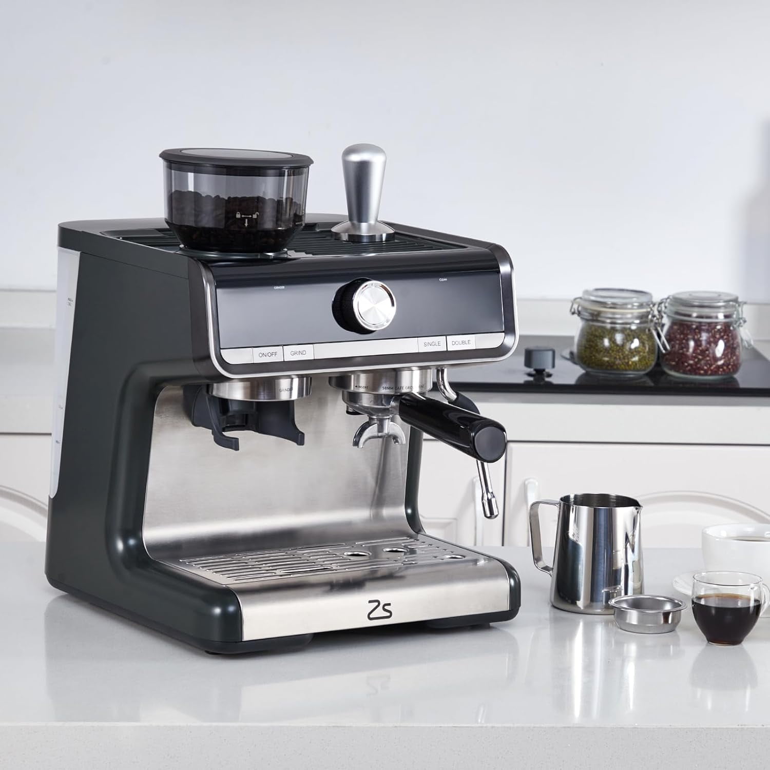 Mekek 20 Bar, 1-Cup Gray Professional Use Espresso Machine