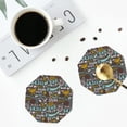 thumbnail image 4 of Lsque Barbeque Pattern 4" Drink Coasters Set of 4, PVC Leather Absorbent Coasters, Table Coaster Set Decorative Coffee Cup Coasters Housewarming Gift -Octagon, 4 of 6