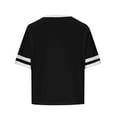 thumbnail image 4 of RYDCOT Womens T Shirts Loose Fit Cropped Womens Short Sleeve Oversized T Shirt Color Block Crew Neck Casual Tee Tops 2025 Summer Clothes Sale Black, 4 of 4