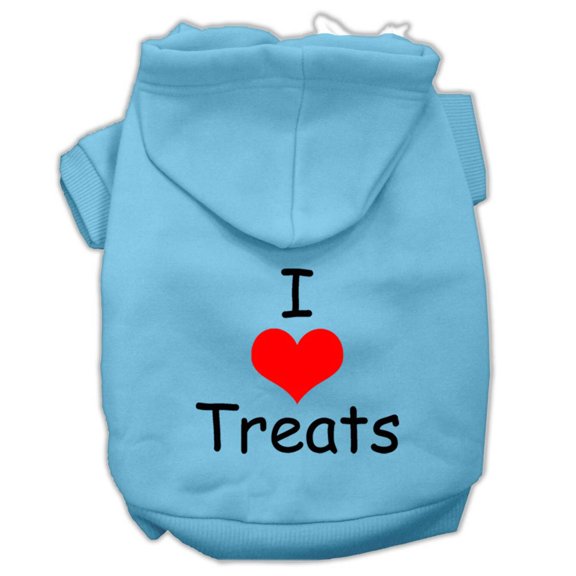 Pet, Dog Cat Hoodie Screen Printed, "I Love Treats"