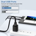 thumbnail image 3 of 2 Pack Micro USB Charger, USB A to Micro Cable 6FT with USB Wall Charger, Android Charger Block Fast Charging Cable for Kindle, E-Reader, Samsung J8 J7 Pro S6S7, Droid Cord AC Power Adapter, Black, 3 of 8