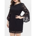 thumbnail image 4 of Vestido, Vestido de encaje de talla grande para mujer Vestido elegante de fiesta de noche negro Tomshoo 4X-grande, 4 of 7