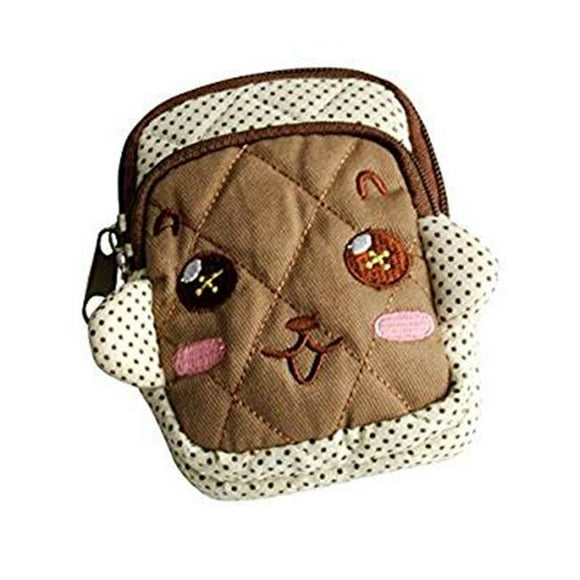 THH517-WHITE 2.9 x 4.7 x 0.98 in. Cordial Monkey - White Embroidered Applique Fabric Art Wallet Purse & Pouch Bag