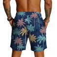 thumbnail image 3 of Boyscolos Mens Casual Shorts Hawaiian Print Drawstring Elastic Waist Short Pants Quick Dry Beach Shorts with Pockets Yellow L, 3 of 3