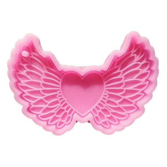 Shiny Glossy Silicone Molds Love Angel Wing Keychain Mold DIY Ornament Pendant Jewelry Epoxy Resin Crafting Molds