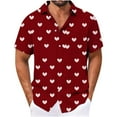 thumbnail image 3 of Maean Valentine's Day Tops for Mens Big and Tall Short Sleeve Shirts Vacation Beach Casual Summer Tee S-5XL, 3 of 5