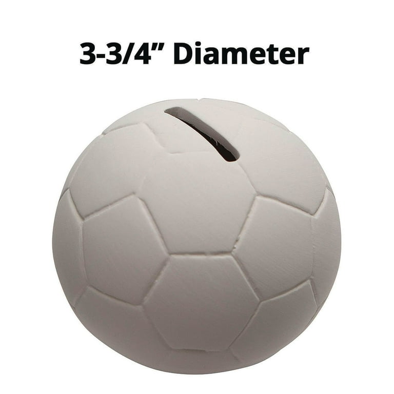 Color Me Ceramic Bisque Soccer Ball Banks Pack of 12