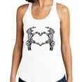 thumbnail image 2 of Skeleton Heart Hands Tank Top Fitted Racerback Women's Large White, 2 of 5
