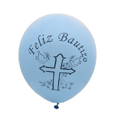 baptism balloon 12 blue feliz bautizo (36 ct)