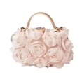 thumbnail image 3 of Bolso de flores Bolso de hombro de damas portátiles para llaves de teléfonos celulares Lipstick Prom Beige, 3 of 8