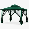 thumbnail image 3 of ABCCANOPY 10'x12' Patio Gazebo With Mosquito Netting and Double Soft Roof Canopies for Shade and Rain,Forest Green, 3 of 9