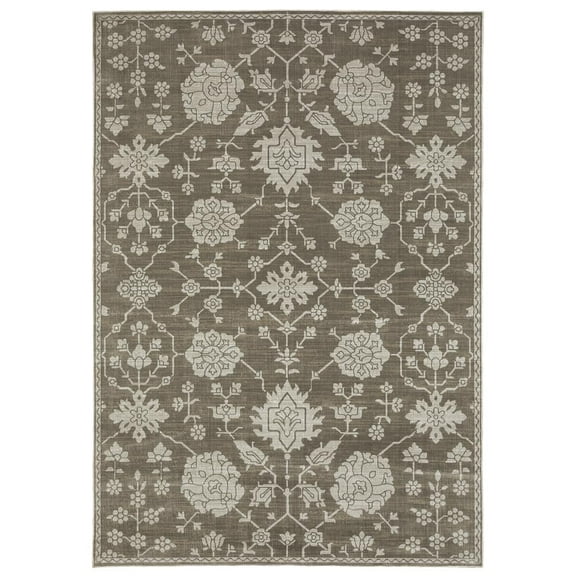 Oriental Weavers Intrigue Area Rug - INT01 - 7'10" x 10'10" - in Grey/ Light Grey - Vintage Inspired, Stain Resistant, Family and Pet Friendly , Dining, Living Room Rug