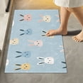 thumbnail image 2 of Yayeee Bath Rug for Bathroom Floor Non Slip Contour Fluffy Soft Absorbent Mat, 20"x24", Blue Rabbits, 2 of 7