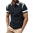 thumbnail image 2 of Ashirexll Mens T-shirts, Big and Tall Shirts for Men, Casual Short Sleeve Shirts Turndown Collar Button Business T-shirts Summer Tops, 2 of 4