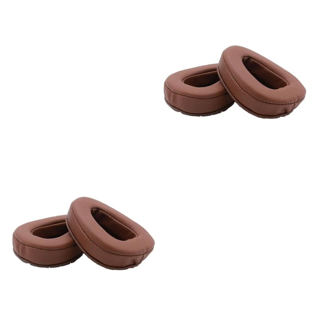 Injueey Almohadillas para auriculares para juegos, 2 uds., almohadillas suaves para auriculares, funda de cojín desmontable para auriculares, Marrón 2piezas