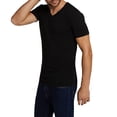 thumbnail image 2 of Bamboo basics Camiseta VELO, paquete de 2 - Camiseta interior, cuello en V, camiseta simple Negro M (Medium), 2 of 3