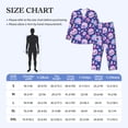 thumbnail image 4 of Balery colorful Skull mushroom rainbow Pijama para Hombre de Dos Piezas con Manga Larga, Conjunto de Dormir y Descanso Suave con Bolsillos-Medium, 4 of 7