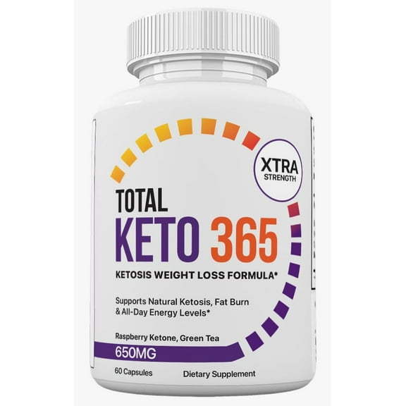 Total Keto 365 Ketosis Weight Management Formula, Total Keto 365 Pills for Men and Women, 60 Capsules