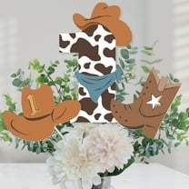 Big Dot of Happiness My First Rodeo - Little Cowboy 1st Birthday Party Centerpiece Sticks - Table Toppers - Set of 15