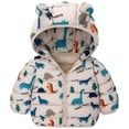 thumbnail image 2 of Aayomet Toddler Puffer Jacket with Bear Ears Hooded Winter Coat Quilted Zip Up Outwear (Khaki,2-3 Years), 2 of 8