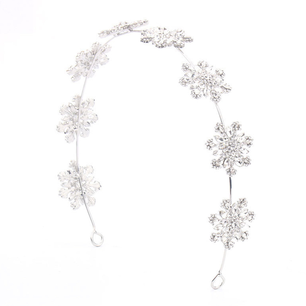 Woman's Snowflake Headband Nonslip Stability Rhinestones Headwear for