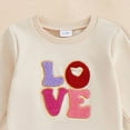 thumbnail image 6 of mgoYE Baby Girl Valentines Day Outfit My First Valentine Romper Onesie Hearts Print Pants Newborn Clothes Set 2PC(Beige,12-18 Months), 6 of 6