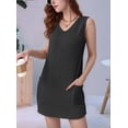 thumbnail image 6 of V Neck Sleeveless Sundresses Dark Grey S, 6 of 7