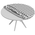 thumbnail image 3 of Sorfey Round Picnic Table Cover Checkered Fitted Tablecloth, Gray 36" x 36", 3 of 9