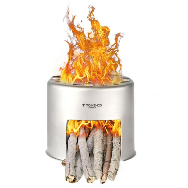 Horno al aire libre Estufa de camping de madera de titanio ultraligera
