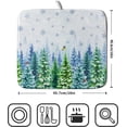 thumbnail image 2 of Winter Forest Dish Drying Mats - Snowflake Birds Dish Drainer Mat 16x18 Welcome Christmas Dish Draining Mat Watercolor Wildlife Tree Drying Pad for Kitchen Counter Sink, 2 of 6