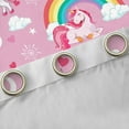 thumbnail image 4 of Castle Fairy Cartoon Unicorn Blackout Curtains Set of 2 (52x84 Each) for Preppy Child Girls,Kawaii Rainbow Animal Window Curtains,Love Heart Print Curtains and Drapes,Microfiber Bedroom Decor, 4 of 6
