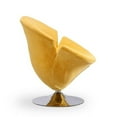 thumbnail image 3 of Manhattan Comfort Tulip Velvet Swivel Accent Chair in Yellow (Set of 2), 3 of 4
