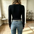 thumbnail image 5 of Cardigans for Women Button Down Ribbed Knit Long Sleeve Slim Fit Lightweight Cozy Fall Winter Sweater Tops, 5 of 5