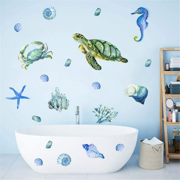 TERGAYEE Stickers Jellyfish Wall Sticker Sea World Sticker Self Adhesive PVC