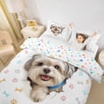 thumbnail image 3 of Homewish Cute Maltese Dog Twin Duvet Cover,Kawaii Paw Print Twin Bedding,White,Colorful Stars Reversible,2 Pieces,1 Duvet Cover and 1 Pillowcase, 3 of 6