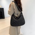 thumbnail image 3 of Bolso Hobo Plumón para Mujer Bolso Informal Ligero Bolso para Citas Diarias (negro), 3 of 9