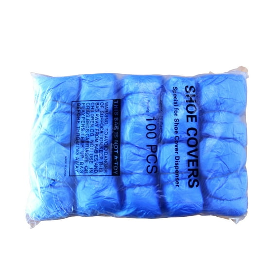 Global Care Market Disposable Protective Boot & Shoe Covers for dispensers, 100 Count, Blue, L