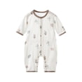thumbnail image 2 of Paiwinds Summer Baby Boy Girl Romper Crew Neck Short Sleeve Snap Closure Casual Coverall Regular Fit Knit One-Piece Jumpsuit Outfit for Infants Newborns, 2 of 9