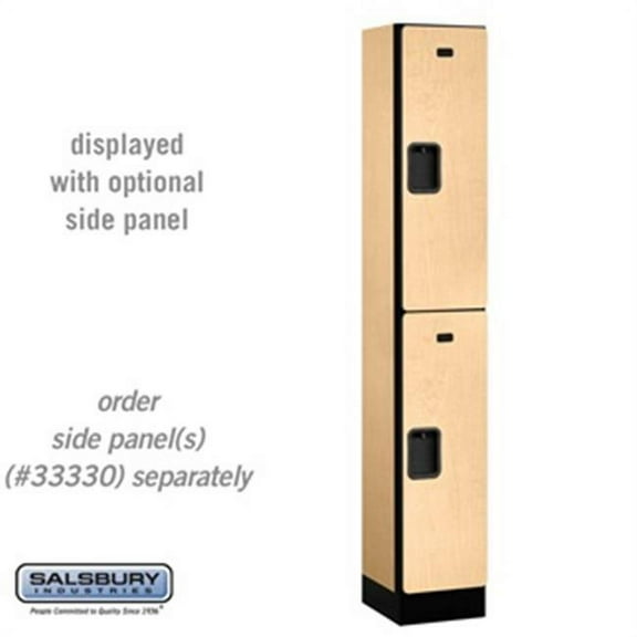 SalsburyIndustries 32165MAP Double Tier 1 Wide 6 ft. X 15 in. Designer Wood Locker - Maple