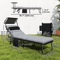 thumbnail image 3 of Outsunny Lounge Chair Outdoor, Folding Chaise Lounge with Adjustable Back, 3 of 10