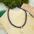 thumbnail image 4 of Denim Blue Lapis Golden Pendant Necklace, 4 of 6