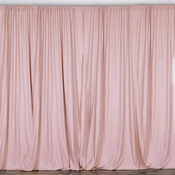 2 pcs 10 feet x 10 feet Polyester Backdrop Drapes Curtains Panels with Rod Pockets - Wedding Party Home Window Decorations - BLUSH PINK