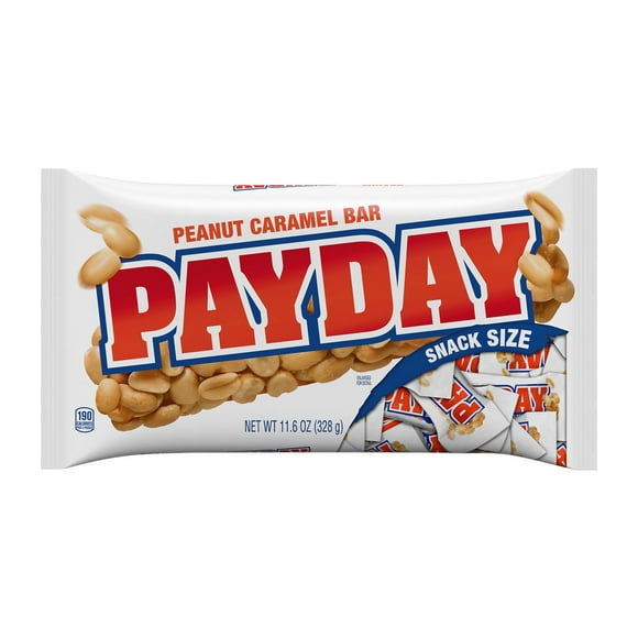 Payday Peanut Caramel Snack Size Candy, Bag 11.6 oz