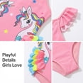 thumbnail image 2 of Girls One Piece Cartoon Swimsuit with Colorful Ruffles Design Cute Character Swimwear for Kids Girls 5-6 Years, 2 of 9