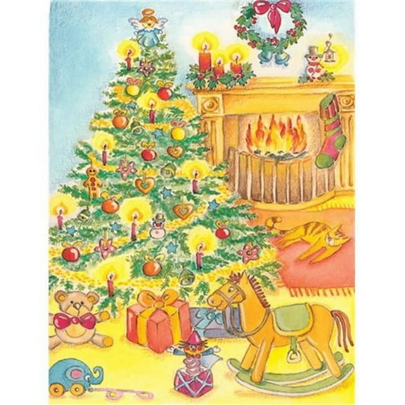 Toys Around the Christmas Tree Flag Canvas House Size
