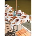 thumbnail image 2 of Square Outdoor Tablecloth with Umbrella Hole Fall Maple Leaf Football Outside Table Cloth Waterproof Patio Table Cover Autumn Farmhouse Vintage Zipper Tablecloths for Picnic Party Camping 54x54 Inch, 2 of 8