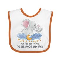Inktastic My Titi Loves Me to the Moon and Back Elephant Family Boys or Girls Baby Bib