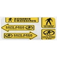 thumbnail image 1 of Zombie Kitchen Mat, Safe Area Zombie Free Safe Protection Zone Caution Sign from Horror Movie Design, Plush Decorative Kitchen Mat with Non Slip Backing, 47" X 19", Yellow Black, by Ambesonne, 1 of 1