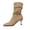 Boots - Khaki, variant on Booties for Women Closed Toe Mid Calf Slouchy Shaft Pointed Front Elegant Kitten Heel Faux Suede Adjustable Buckle Strap Chic Vintage Inspired Fall Fashion Shoes